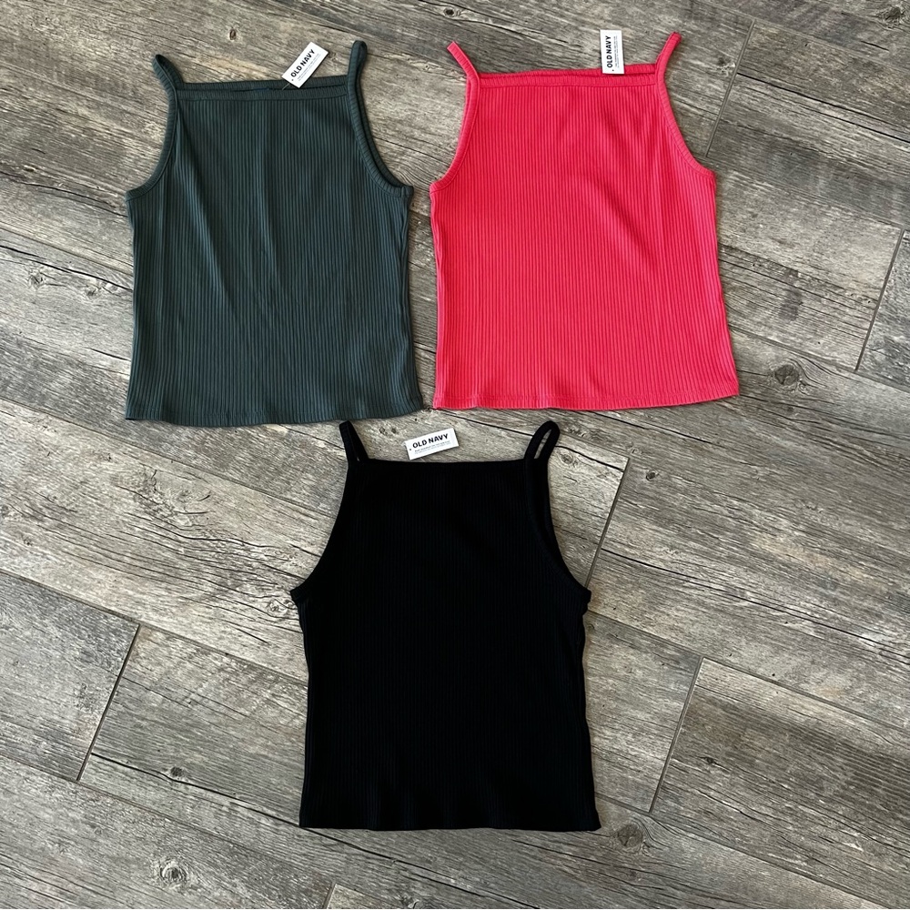 NWT Set of 3 Rib-Knit Cami Tank Tops